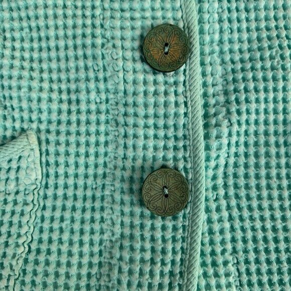 Focus Lagenlook Waffle tecture Jacket blouse top Pockets Buttons SZ Small Fairy - Picture 2 of 10